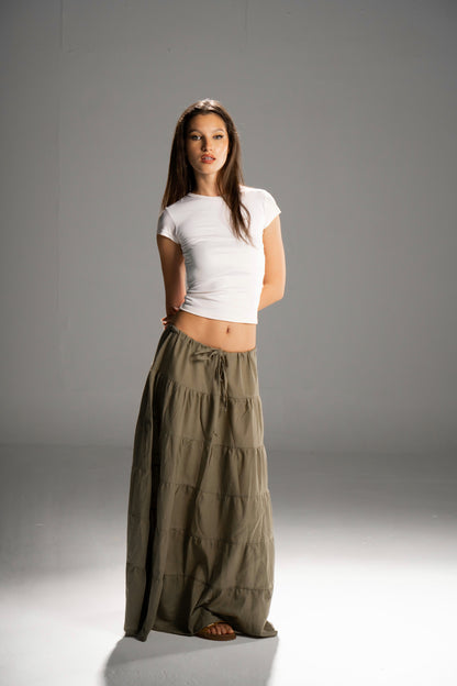 Olive Maxi Skirt