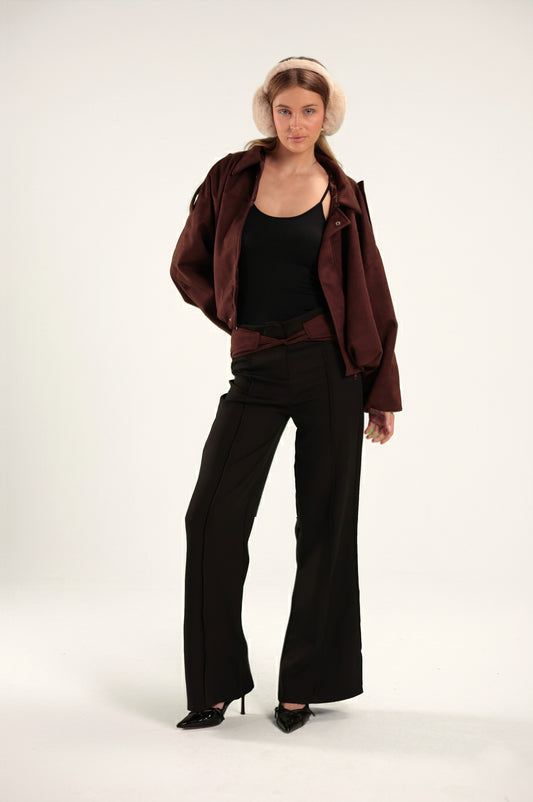 Verona Suede Trousers (Black)