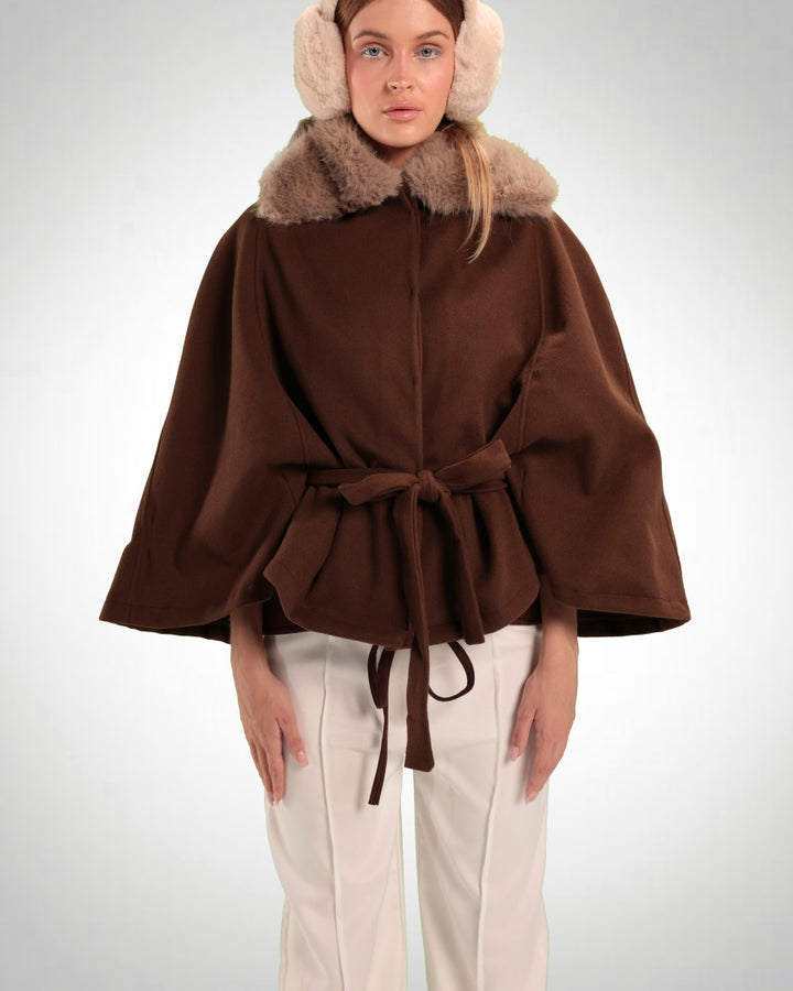 Mocha Fur Poncho