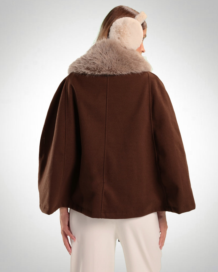 Mocha Fur Poncho