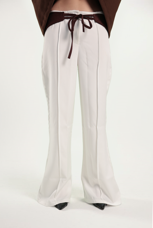 Verona Suede Trousers (Off White)