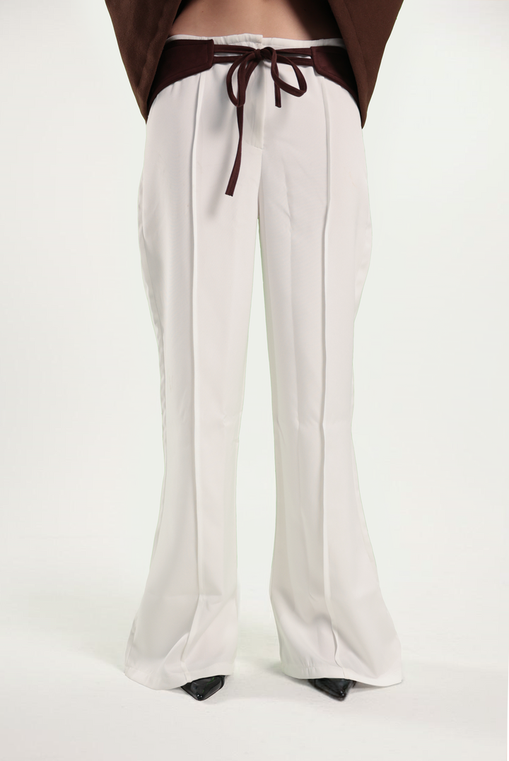 Verona Suede Trousers (Off White)